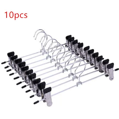 

10Pcs/Lot Hangers For Clothes Stainless Steel Clip Stand Hanger Pants Skirt Kid Clothes Adjustable Pinch Grip Cabide