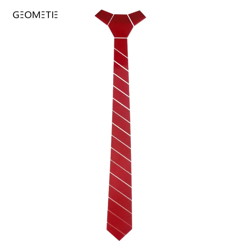 GEOMETIE NEW ARRIVAL RED SLOPE EDGE EXCHANGE EMIRATES HANDMADE MEN FASHION NECKTIE WITH Black BOX WEDDING GROOM NECKTIE