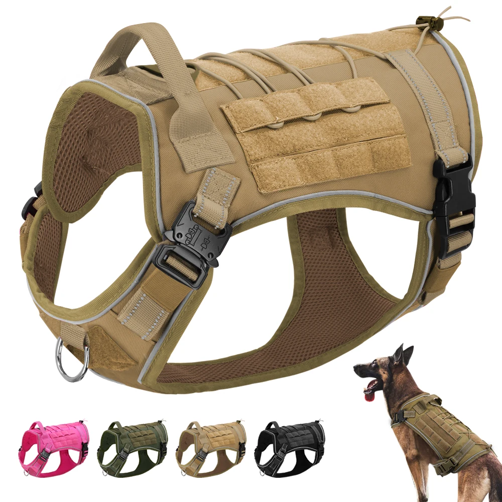 

Military Tactical Dog Harness No Pull Working Pet Dog Durable Vest Reflective For Small Medium Large Dogs German Shepherd