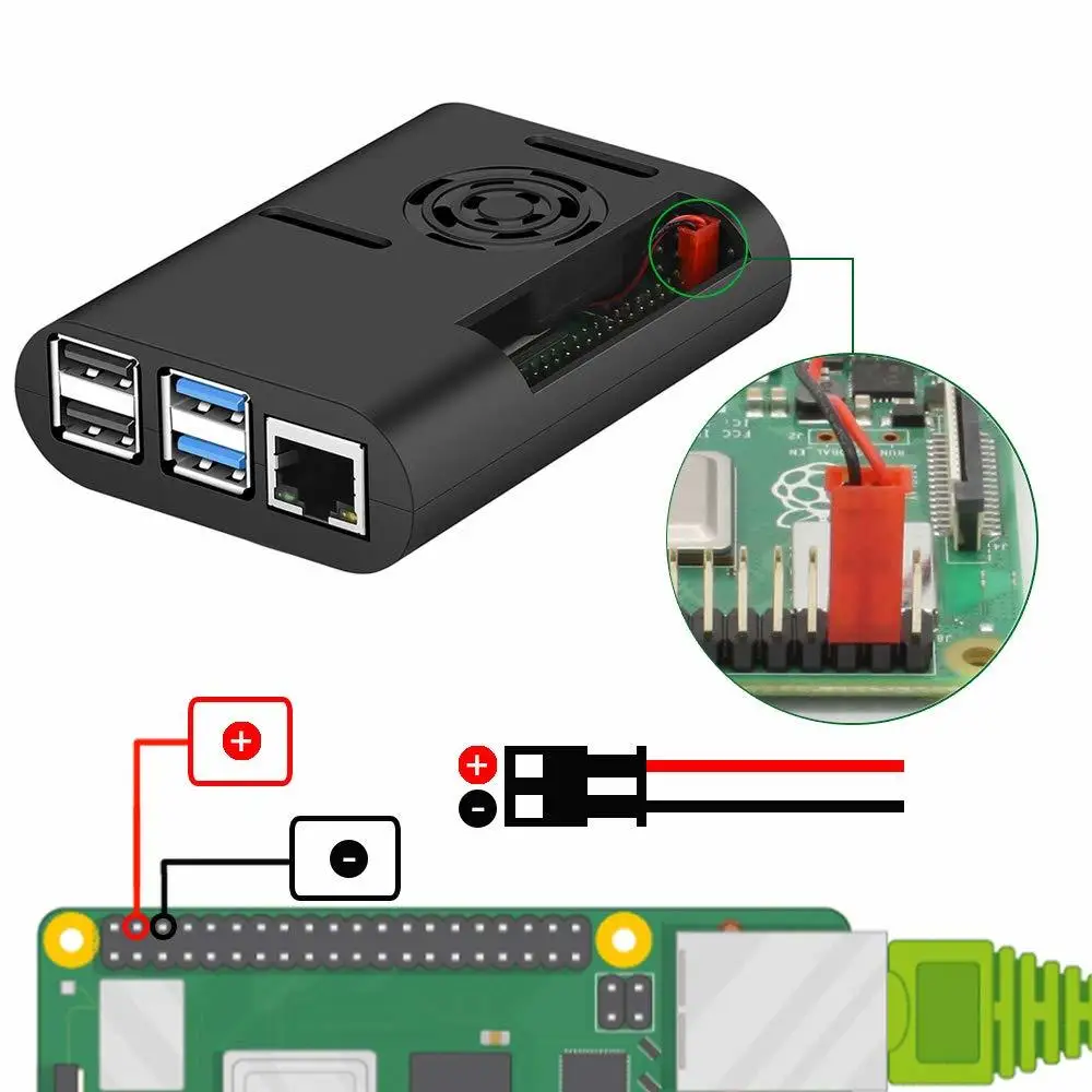 Carcasa para Raspberry Pi 4, carcasa con ventilador de refrigeración, disipador térmico para Raspberry Pi 4 modelo B, Pi 4B, Pi 4