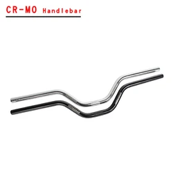 Chrome Molybdenum Steel Bicycle Handlebar, BMX Streetcar, Bike Parts, Black and Silver, 22.2*720mm