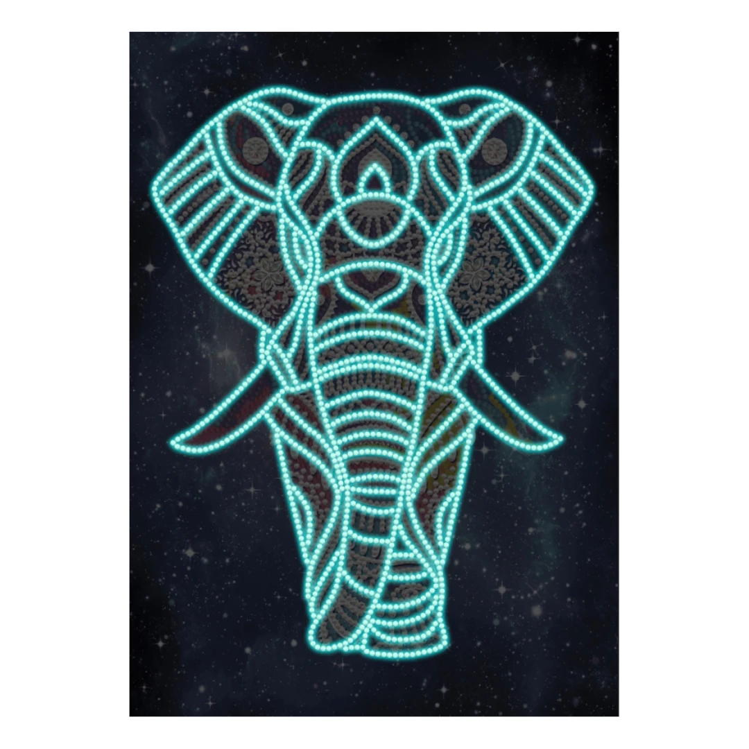 5D Luminous Diamond Painting Special Shaped Rhinestone DIY Elephant Diamond Mosaic Embroidery Cross Stitch Home Decoration