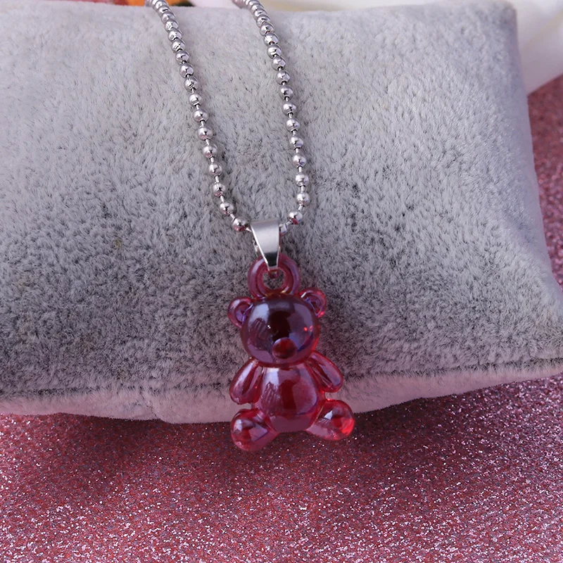 Aihua Candy Farbe Sterne Herzen Gummy Mini Bär Kette Halsketten für Frauen Nette Cartoon Tier Anhänger Schmuck Femme Bijoux Collare – Detail 16