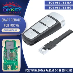 DIYKEY Keyless Go 3C0 959 752 BG For VW Volkswagen Passat CC 2005-2014 Smart Remote Key 433MHz ID46 7936 3C0959752BG 3C0959752BA