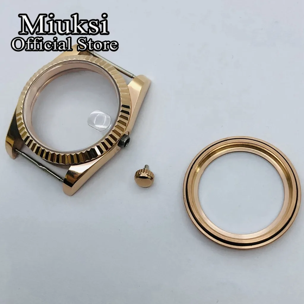 Miuksi 36mm/40mm rose gold case sapphire glass fit NH35 NH36 ETA2824 2836 PT5000 Miyota8215 821A Mingzhu DG2813 3804 movement