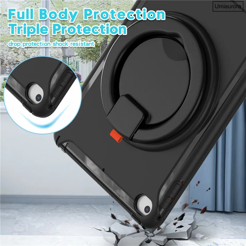 

For IPad Mini 4 5 Air 3 2 9.7 7th 8th 9th 10.2 10th 10.9 11th Gen 11 inch A16 Pull Ring Stand Tablet Case Shockproof Armor Funda
