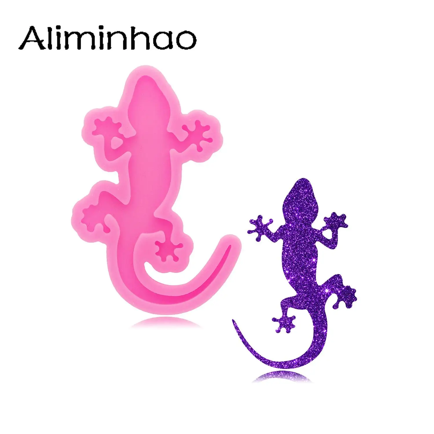 DY1307 Shiny Gecko Snake Keychain Resin Silicone Mold, Crafts with Epoxy Art Diy DIY Mold, Cake Chocolate Fondant Silicone Mold
