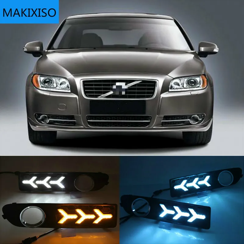 

2pcs For Volvo S80 S80L 2007 2008 2009 2010 2011 2012 2013 Car LED DRL Daytime Running Lights Running Lamp