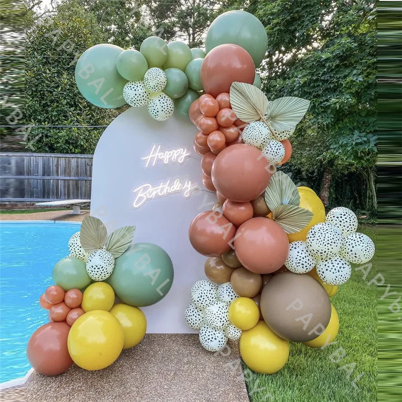 

91Pcs Wave Point Latex Balloon Set Green Yellow Balloon Arch Garland Kit DIY Wedding Birthday Party Decoration Globos Supplies