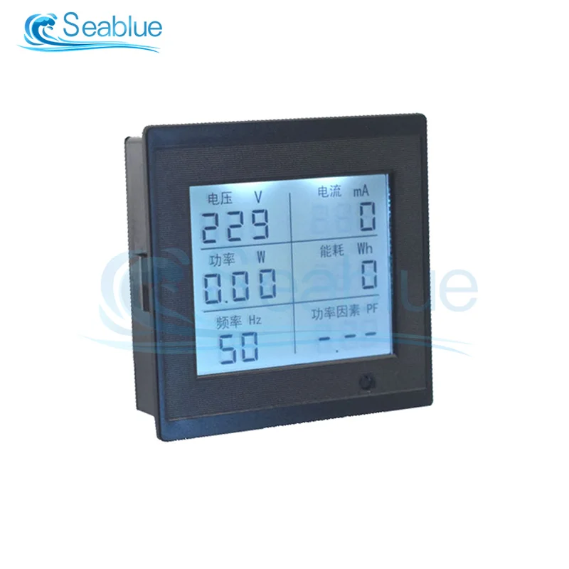 LCD Digital Display AC Voltage Current Electricity Frequency Meter Power Factor Meter With Backlight Function AC80-300V