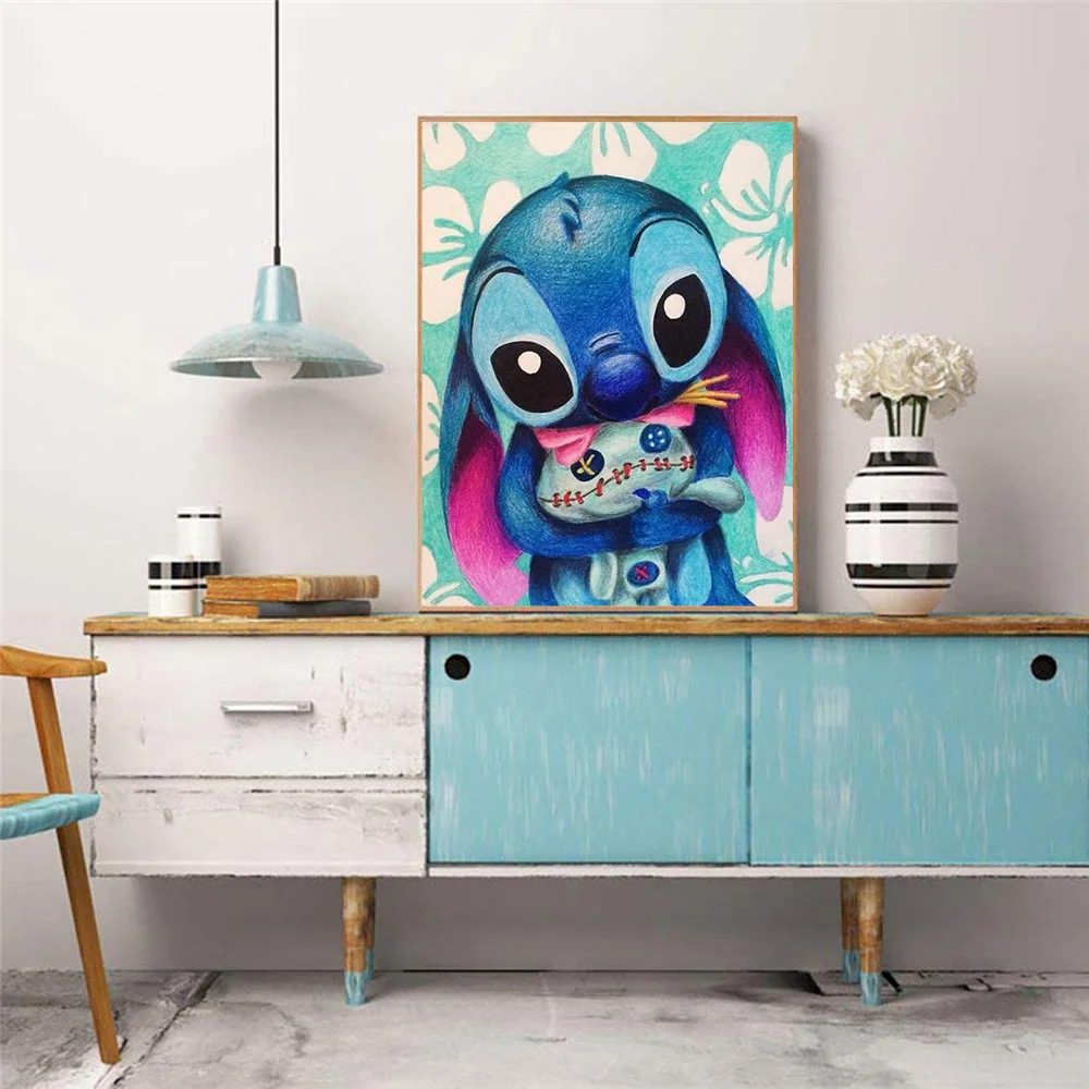 Disney 5D DIY Diamond Embroidery Cartoon Lilo & Stitch Picture Mosaic Home Decor Round Drill Diamond Painting Cross Stitch Kit