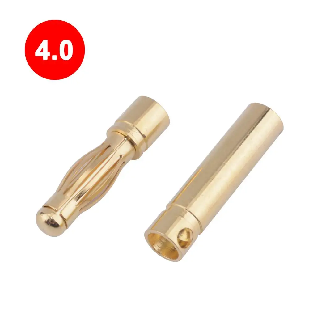 50 Pairs Proiettile Connettore Spina 2.0/3.0/3.5/4.0/5.5/6.0/6.5 Millimetri Batteria connettore Placcato Oro Verde Stereo Testa Della Spina a Banana