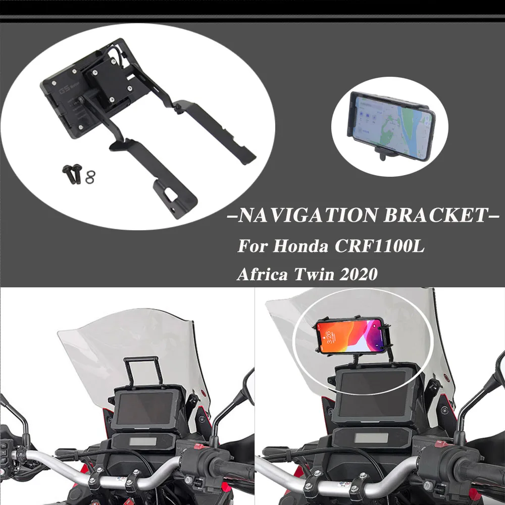 Motorcycle Front Phone Stand Holder Smartphone Phone GPS Navigaton Plate Bracket For HONDA CRF1100L Africa Twin CRF 1100 L 2020