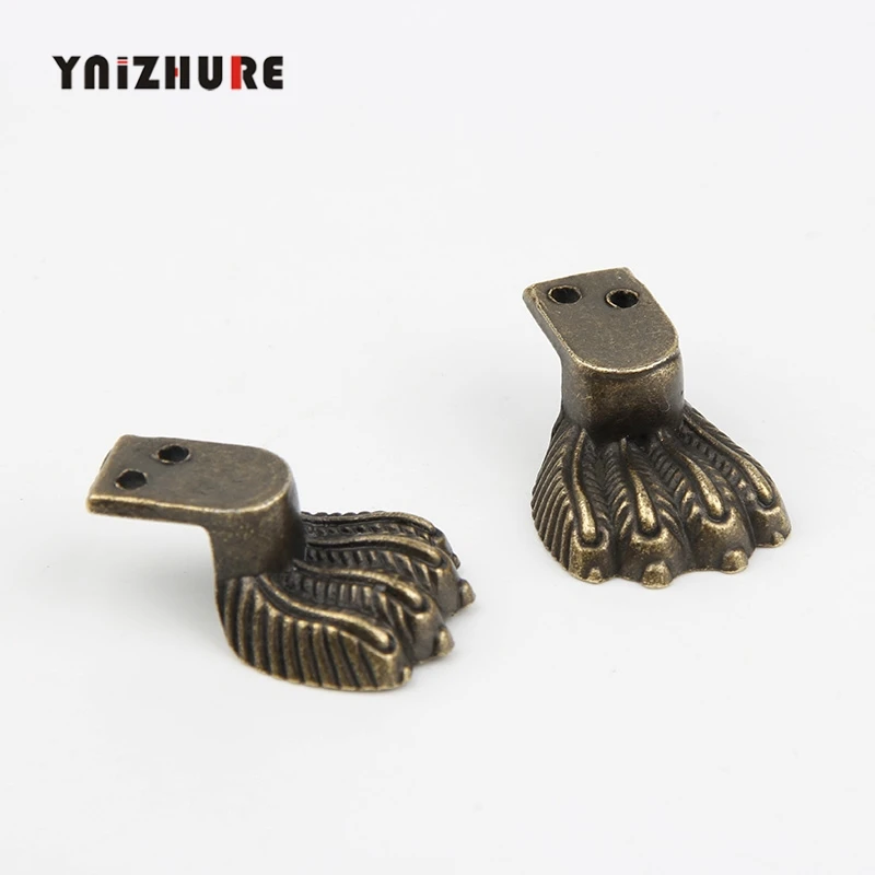 30*12mm 12PCS Zinc Alloy Tiger Footing Decoration Legs Vintage Wooden Box Lizards Feet Cabinet Corner Bronze Tone Color