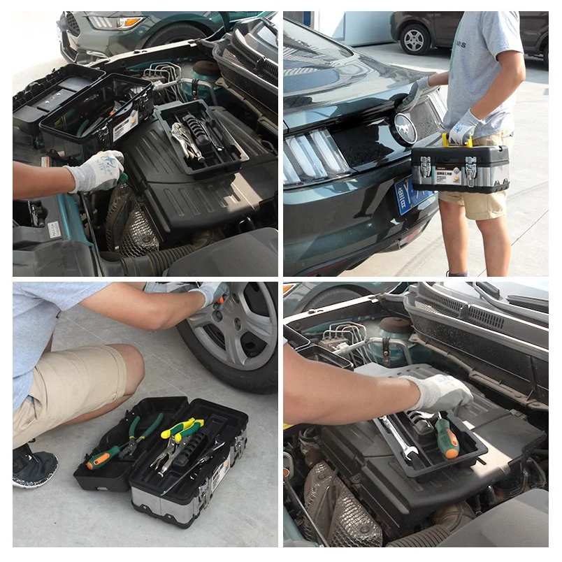 Tool Box Professional Suitcase Stainless Steel Toolbox Industrial Grade Multifunctional Car Large Metal Portable Electrician Hom