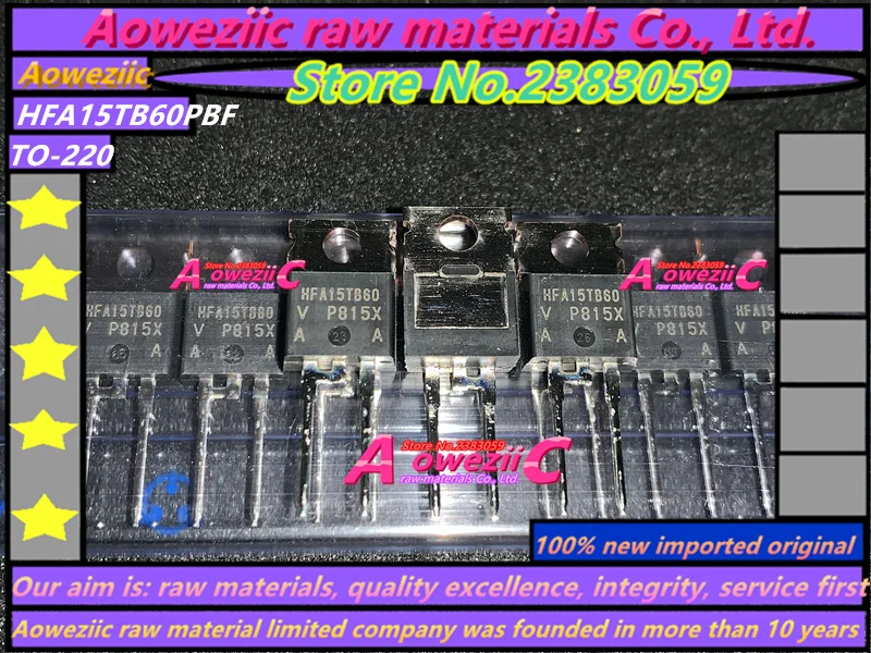 Aoweziic 2018 + 100% 신규 수입 원본 HFA15TB60PBF HFA15TB60 TO-220v 고전력 튜브 15A 600V