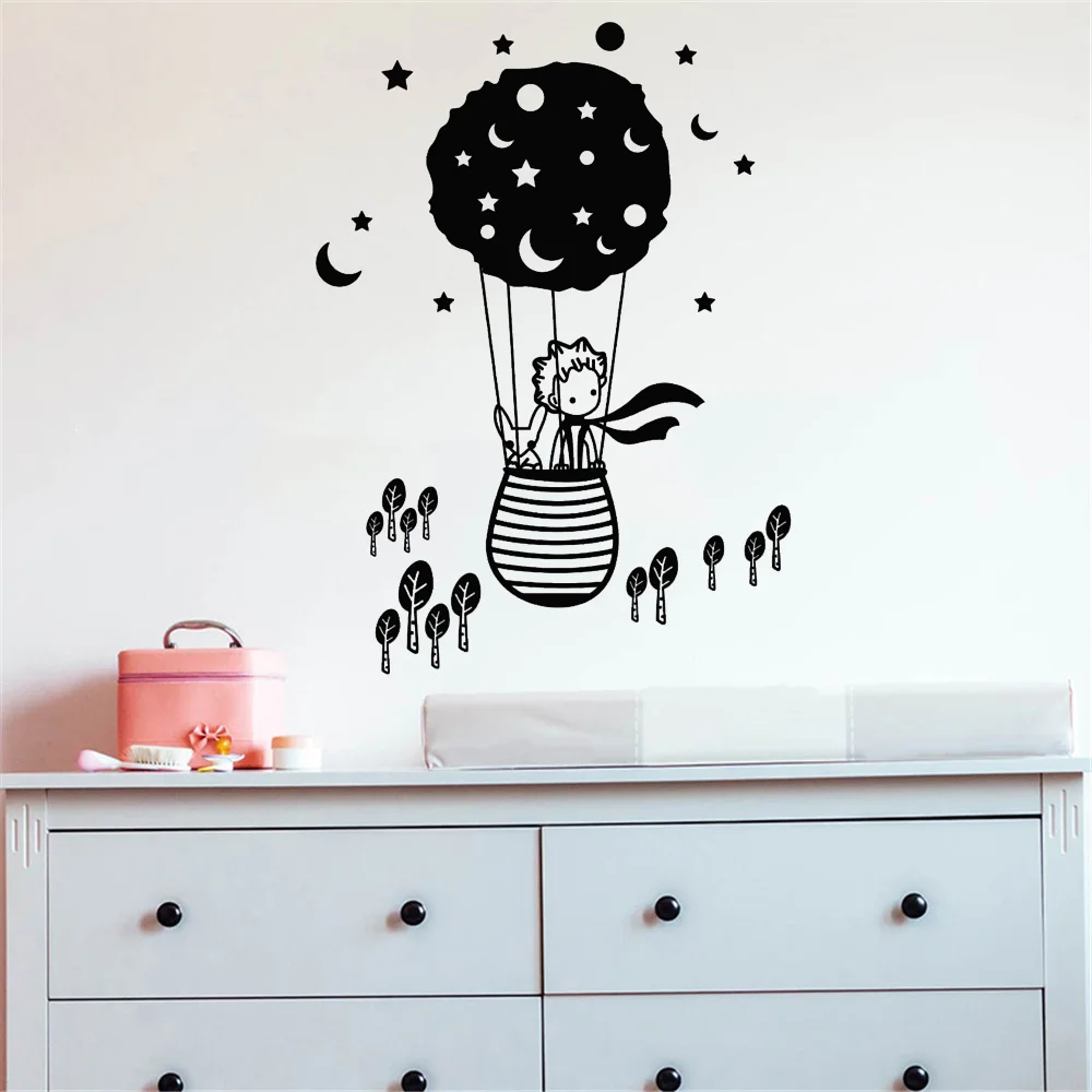 Hot Sale The Little Prince Moon Stars Wall Sticker Art Vinyl Baby Kids Bedroom Decor Wall Decals Quote Decals Baby Nursery Decor