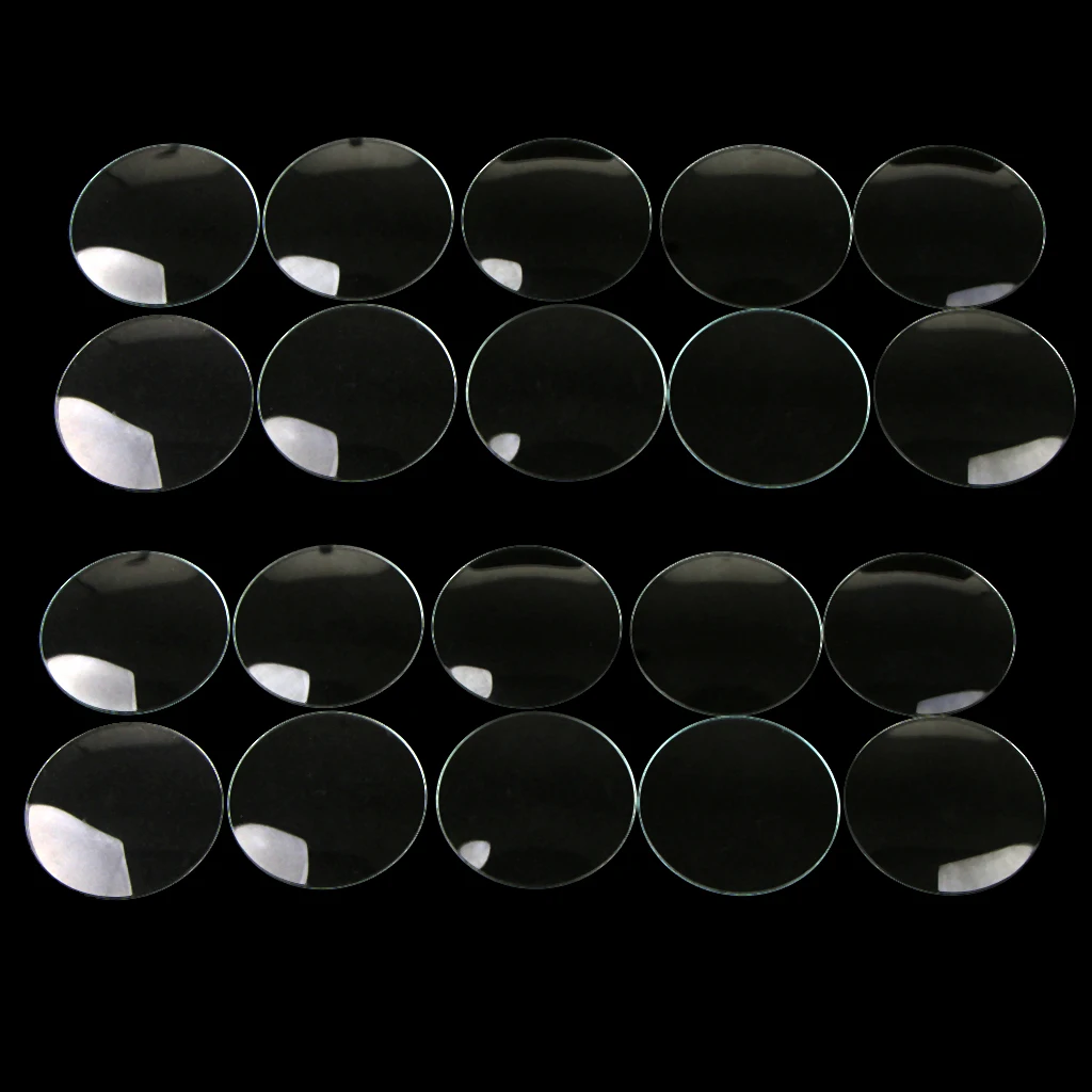 20Pcs Domed Mineral Glass Mirror Watch Lens Replacement Parts Watchmaker