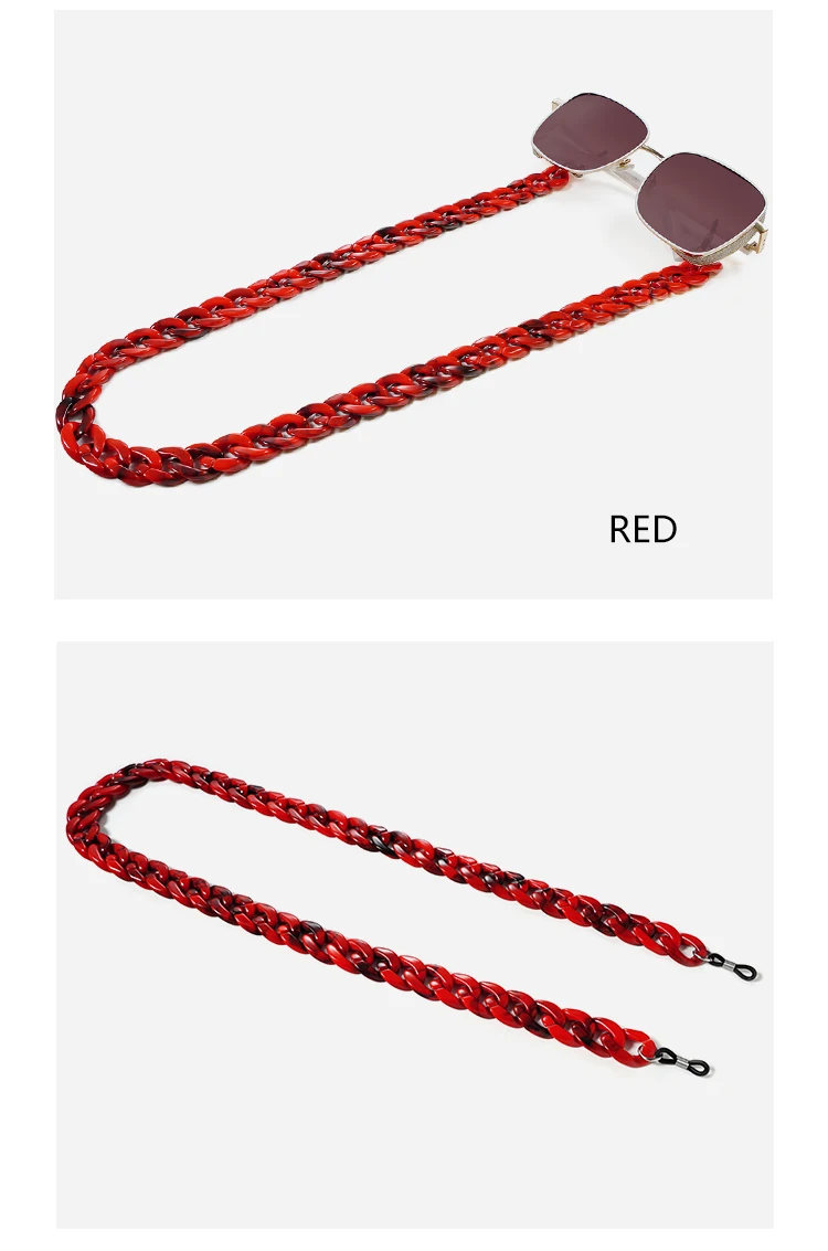 Mode Acryl Brillen Ketten Sonnenbrillen Schnur Anti-Rutsch-Sonnenbrille bänder hängen Ketten am Hals Brillen zubehör – Detail 25