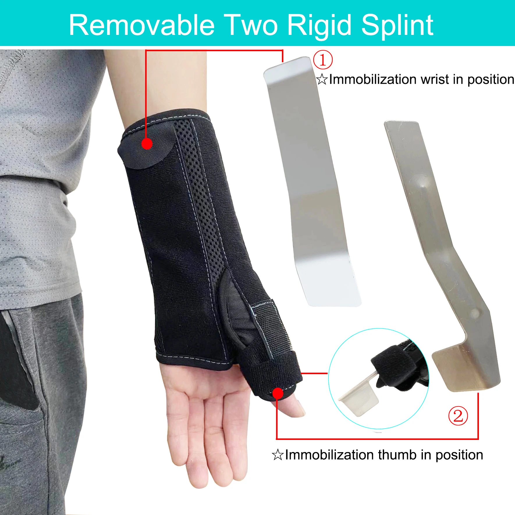 Thumb and Wrist Spica Splint with Advanced Technology Brace for Arthritis,Tendonitis, Carpal Tunnel Syndrome Pain Relief