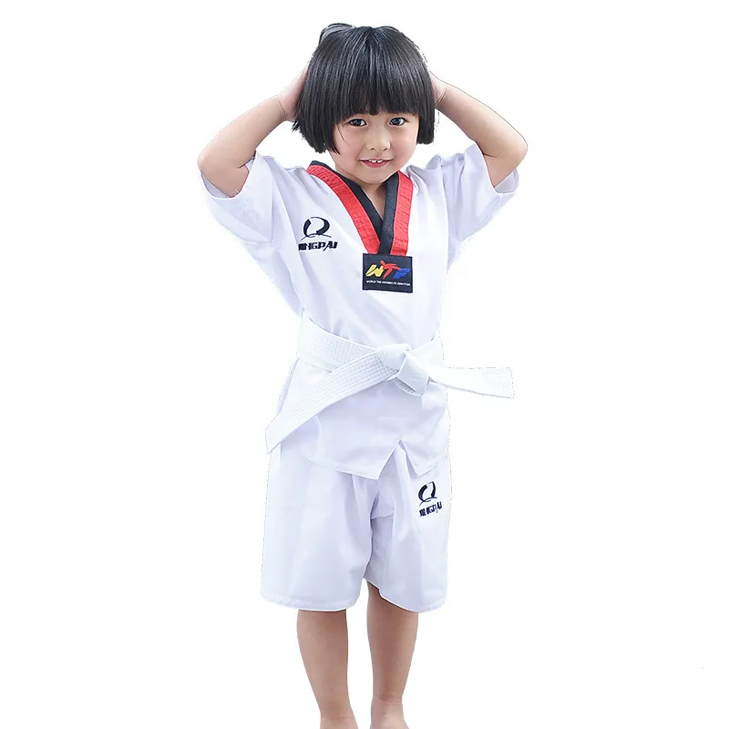 2020 hurtownie bawełna oddychająca junior Taekwondo Dobok dziecko dziewczyny i chłopcy WTF zatwierdzić Karate jednolite garnitur odzież treningowa