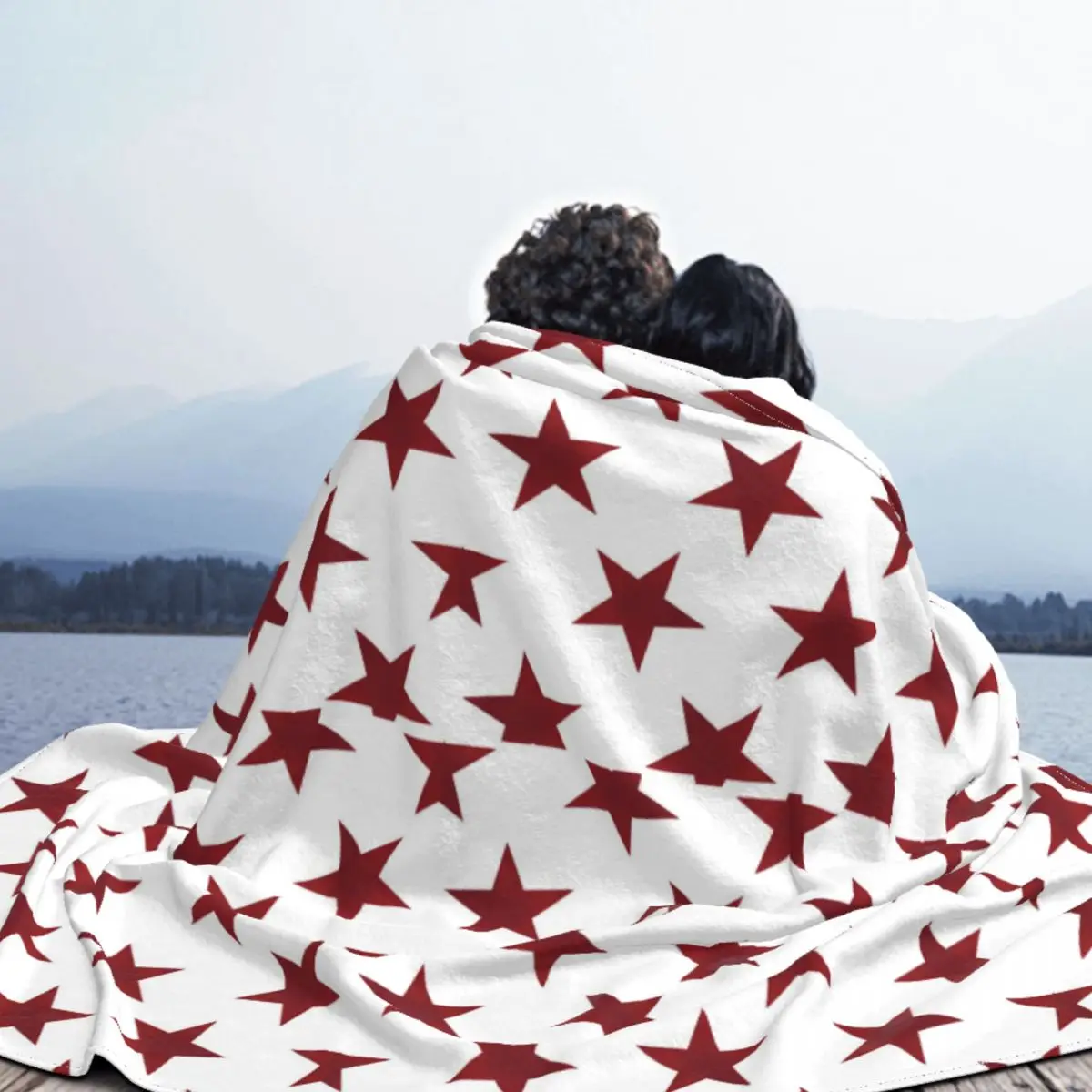 Stars Pattern Blankets Fleece Decoration Ultra-Soft Throw Blankets for Bedding Bedroom Plush Thin Quilt