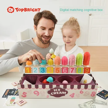 The brightest math and logic colorful number cognitive ice cream box children&#x27;s learning and educational toys for children 24M+