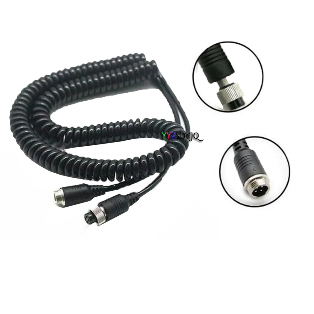 High Quality Spring Spiral Cable 5M 6M 8M 10M Pure Copper Core Black Telescopic Power Cord Stretchable Wire