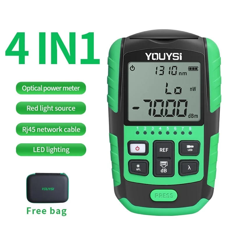 5G 10 Wavelength 4 in1 Optical Power Meter Visual Fault Locator Optical Fiber Tester VFL Network Cable Test