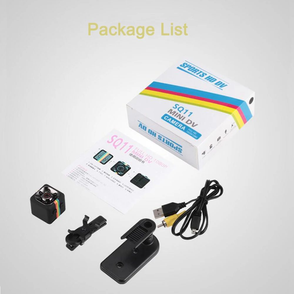 Minicámara SQ11, videocámara pequeña con Sensor de visión nocturna, 1080P, DVR, DV, grabadora de movimiento
