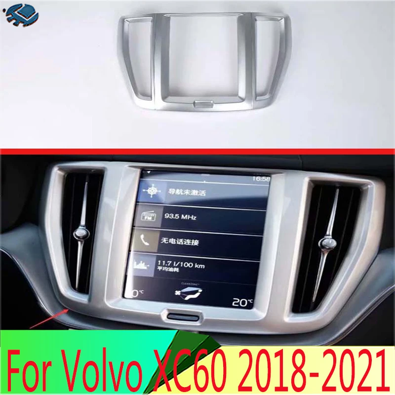

For Volvo XC60 2018-2021 ABS Chrome Box Car Sticker Navigation Switch Panel