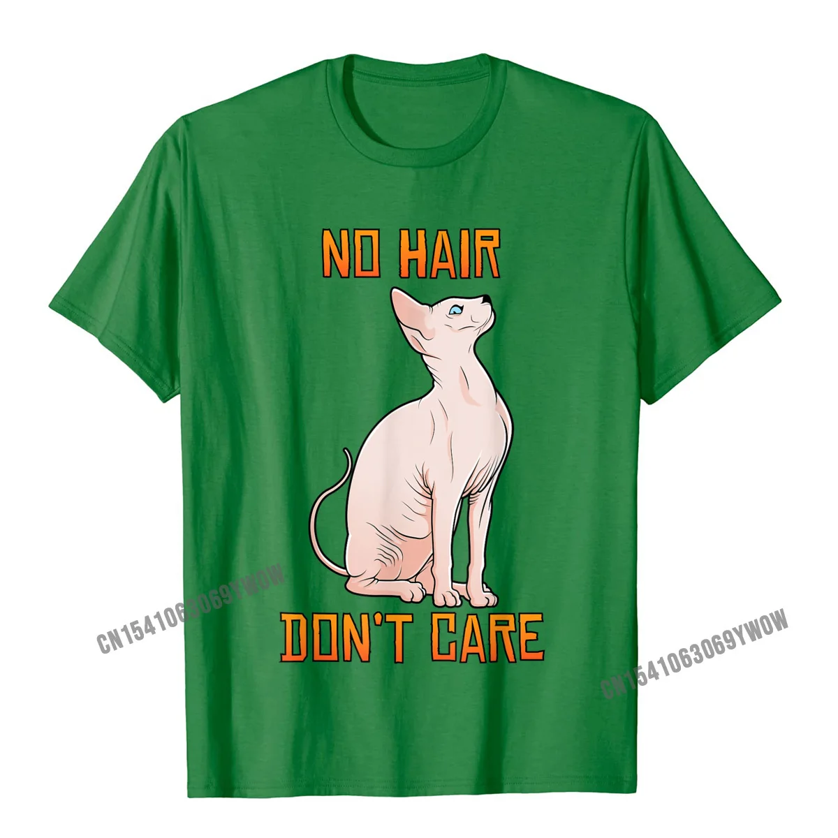 Cute Hairless Sphynx Cat Shirt No Hair Dont Care T-Shirt Camisas Men Casual Tshirts For Men Cotton Tops Tees Normal Fitted