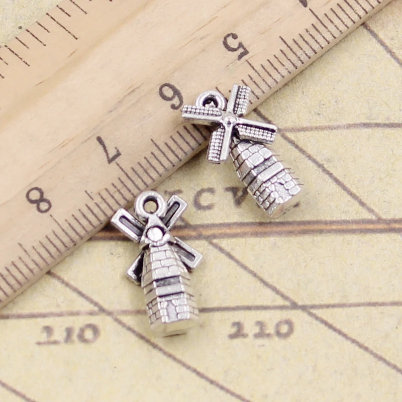 20pcs Charms Windmill Winnower 17x10mm Tibetan Silver Color Pendants Antique Jewelry Making DIY Handmade Craft