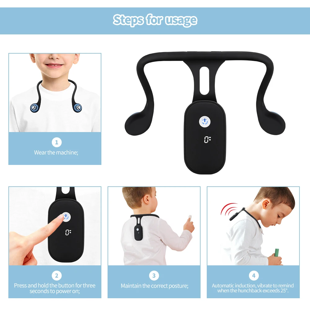 Smart Posture Corrector Device Realtime Monitoring Correct Posture Sitting Straighten Back For Adult Kid Back Posture Corrector