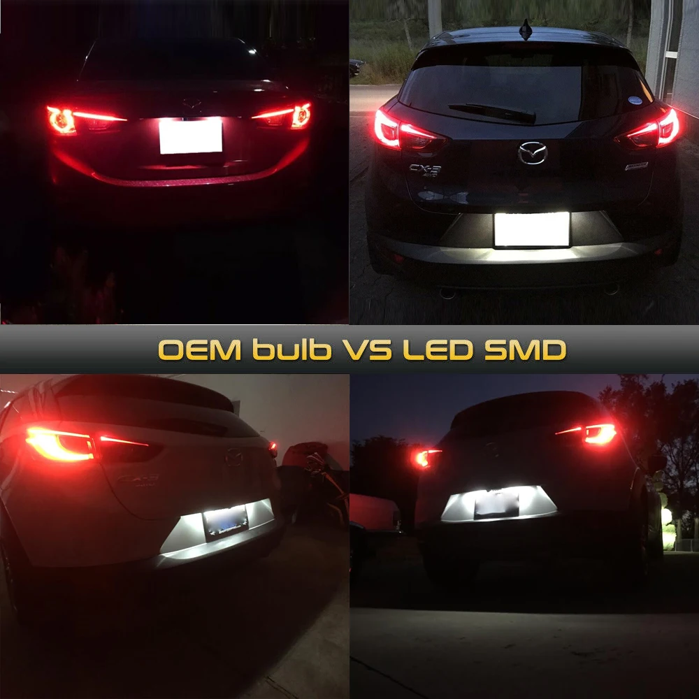 2PCS/Lot 6000K LED License Plate Lamps Light For Mazda 2 Sedan 2015-2017 | Mazda CX-3 2015-2021 | Mazda 3 2013-2018