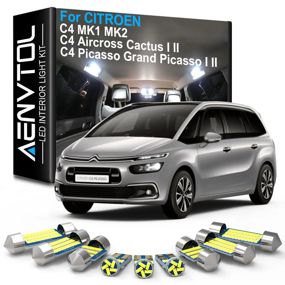 

AENVTOL Canbus для Citroen C4 MK1 MK2 B7 Picasso Grand Picasso I II Aircross Cactus 2004-2020 аксессуары для внутреннего освещения светодиодный комплект