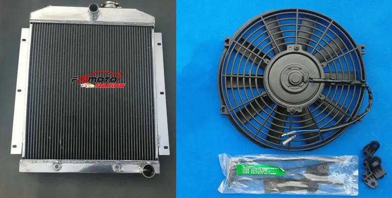 3 Row Full Aluminum Radiator + Fan For 1947-1954 48 49 50 51 52 Chevy Pickup Truck