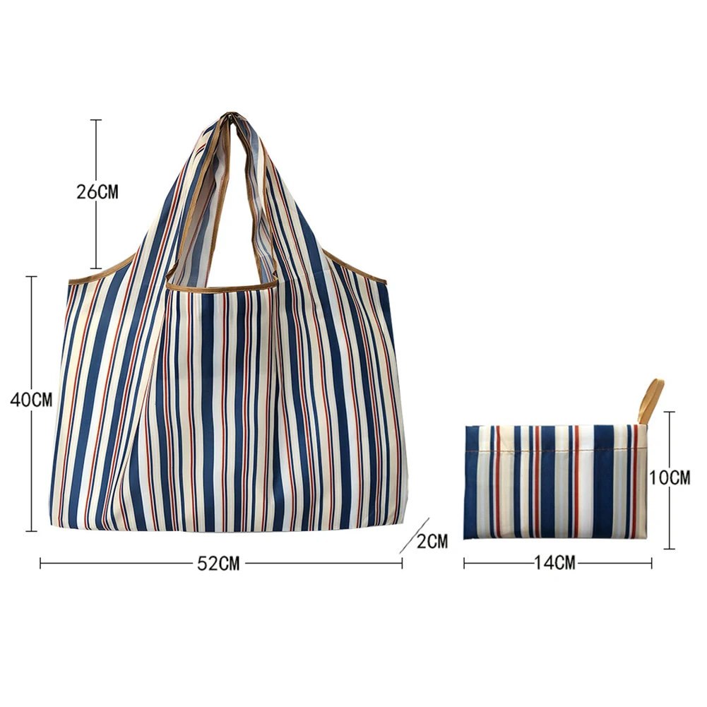 Large Shopping Bag Flower Star Stripe Reusable Folding Women\'s Shopping Bag Large Capacity Tote Bag Foldable Tote Bag