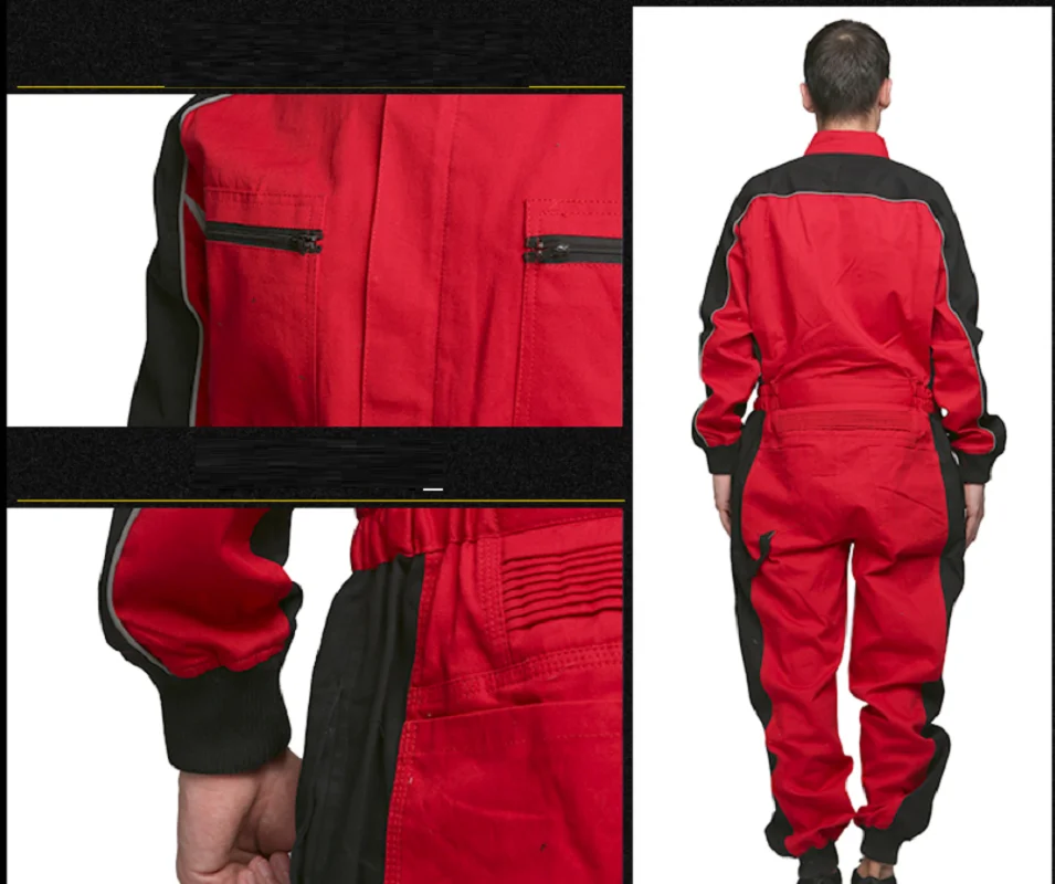 Cotton coverall work uniform Wear-resistant overall dust-proof repairman workshop mechanic welding suit Racer rescue anti-static