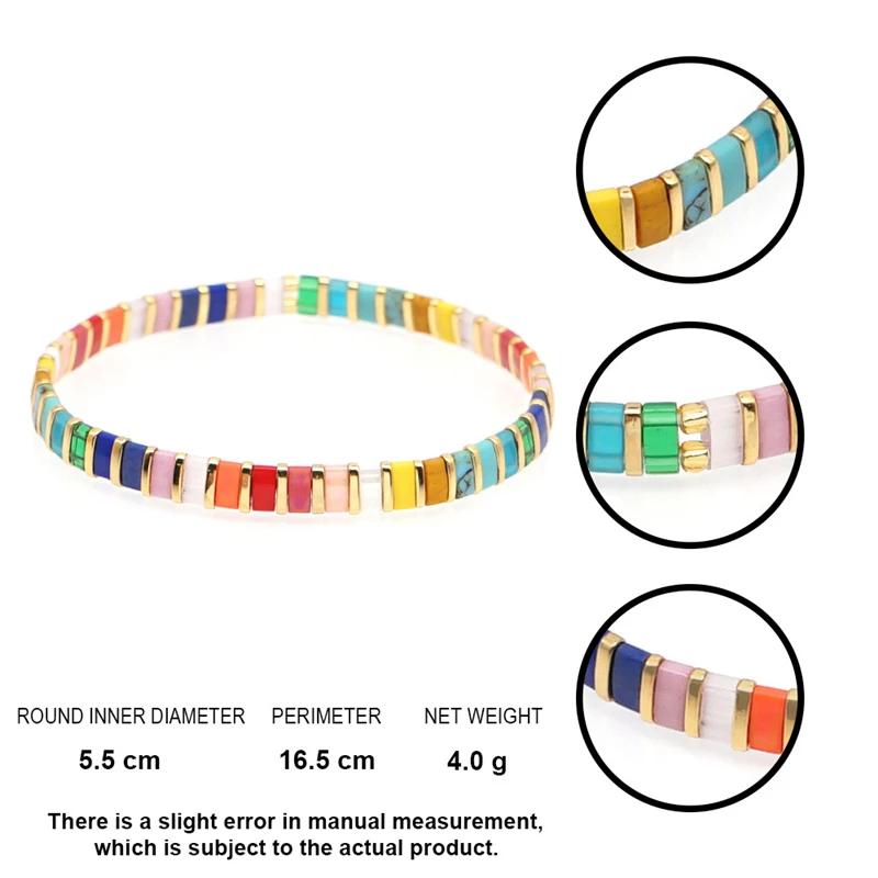 New Bohemia Tila Miyuki Bracelet For Women Trendy Rainbow Handmade Tile Seed Bead Bracelets Female BOHO Jewelry Friendship