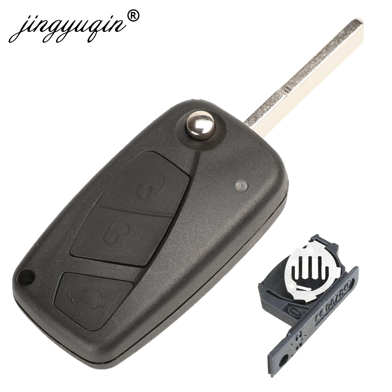 jingyuqin 2 / 3 Buttons Flip Remote Key Delphi 433mhz for FIAt 500 Punto Ducato Stilo Panda  Bravo Key ID46 PCF7946 / 7941 Chip