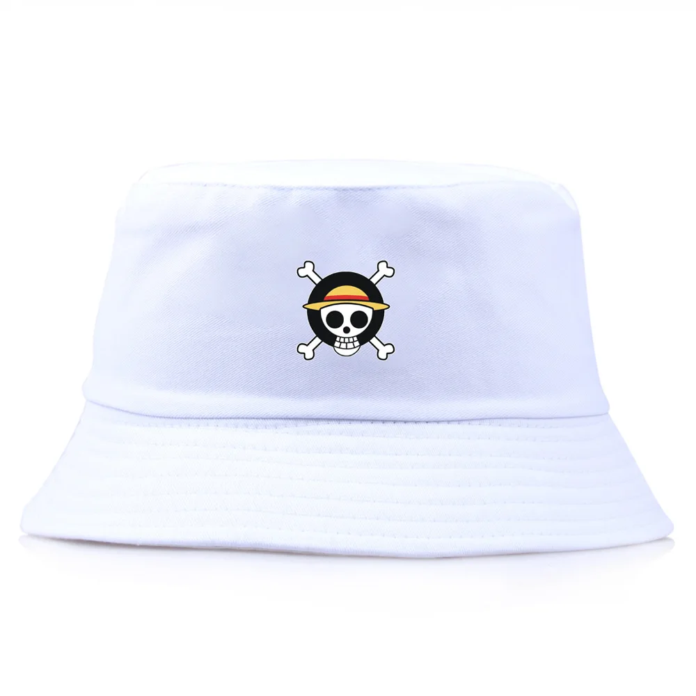 Anime One Piece Print Bucket Hats Unisex Fashion Women Men Breathable Casual Hip Hop Fisherman Hat Foldable Outdoor Sun Cap