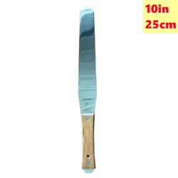 10in Silk Screen Printing Tools Wood Handle Flexible Ink Stainless Steel Spatula Cake Baking Kitchen Tools
