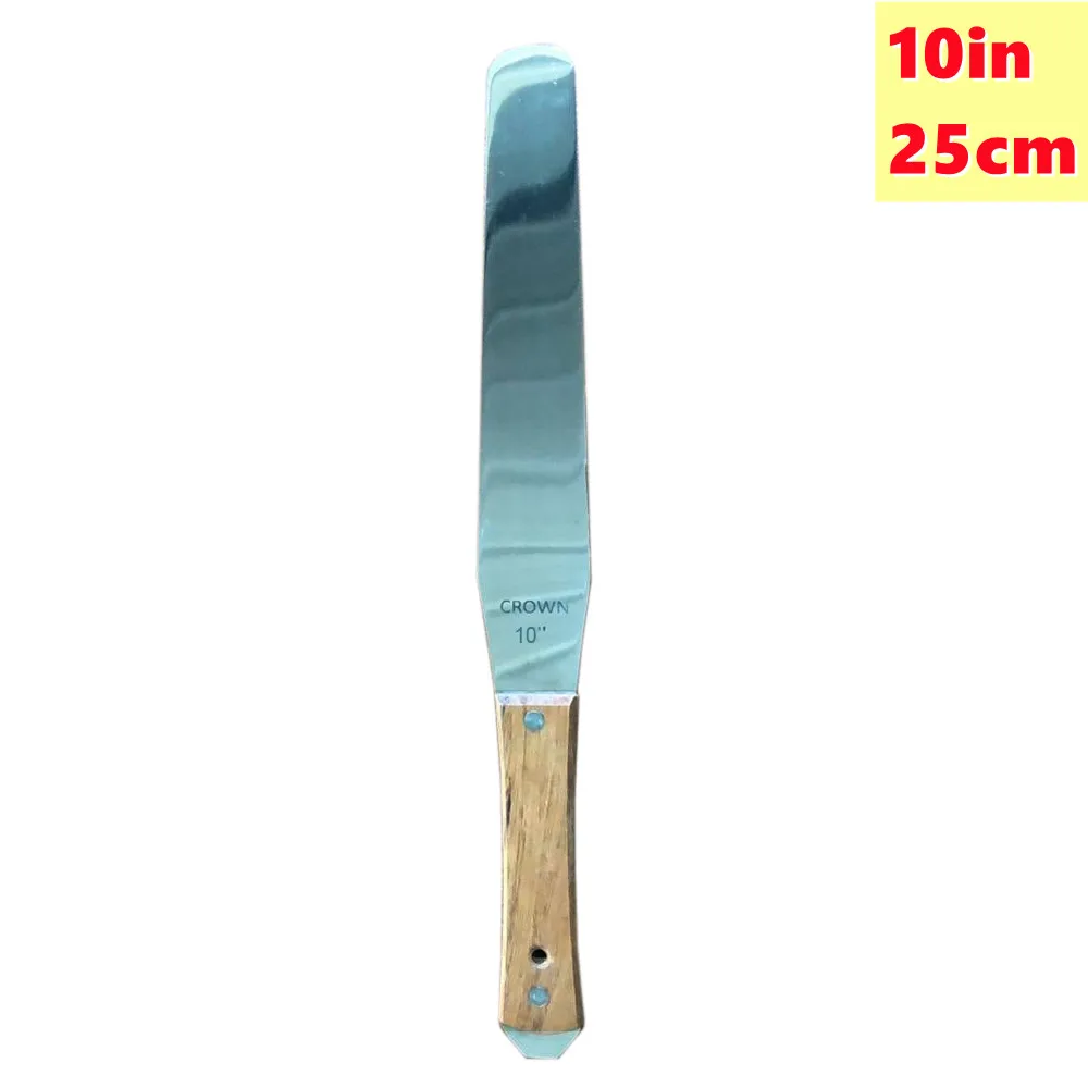 10in Silk Screen Printing Tools Wood Handle Flexible Ink Stainless Steel Spatula Cake Baking Kitchen Tools