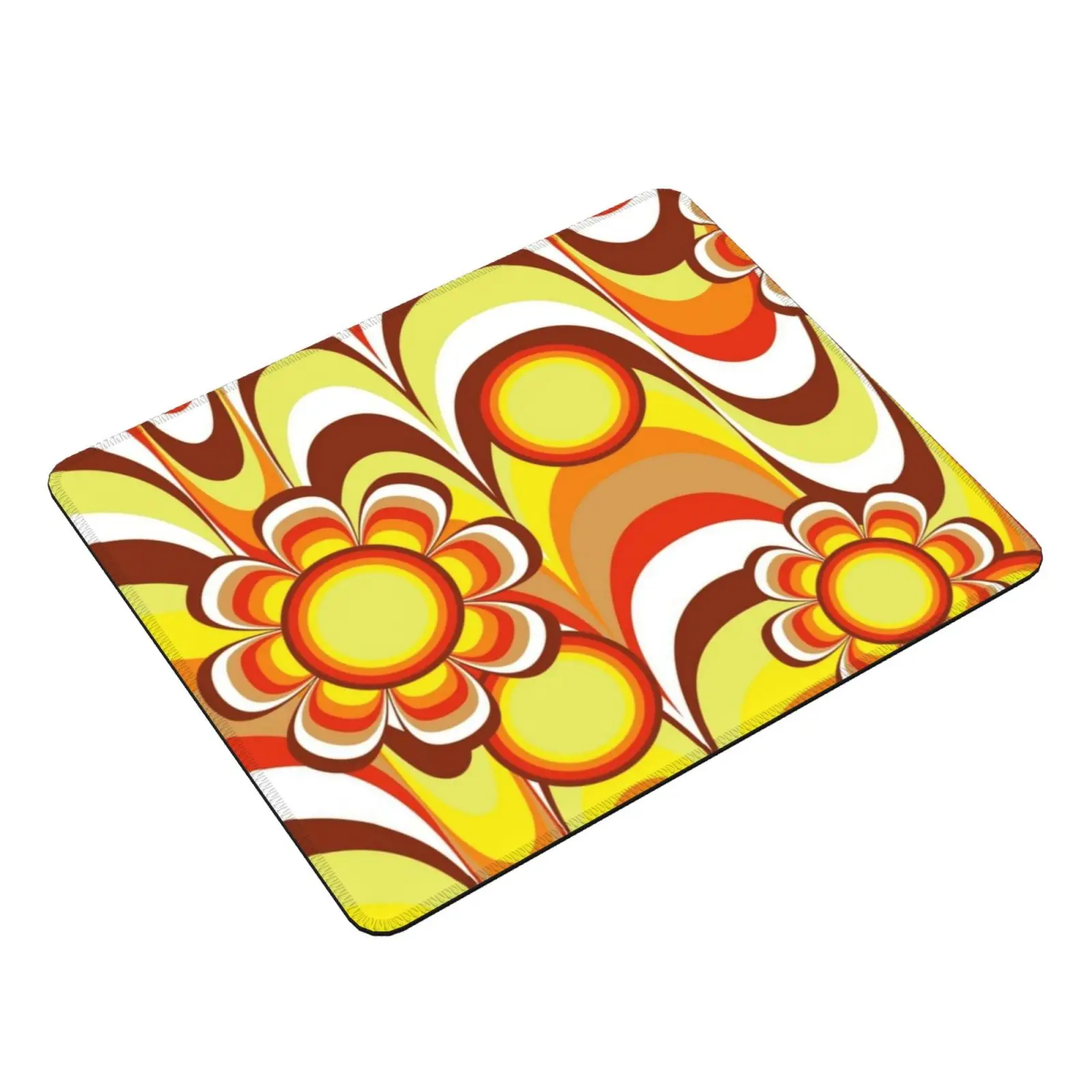 Groovy 60s Psychedelic Flower Mouse Pad DIY Print Makanahele Minimal Minimalist Modern Modernist