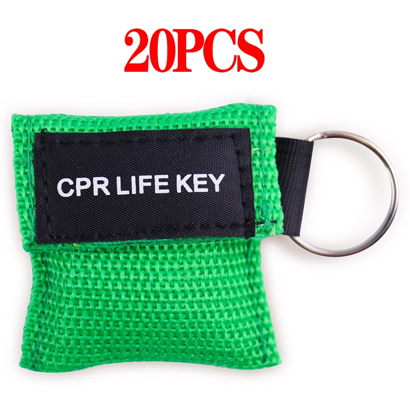20/50 Stuks Wegwerp Eenrichtings-CPR Beademingsapparaat Masker Ehbo Noodademhaling Gezichtsscherm Sleutelhanger Outdoor Emergency Survival