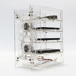 5 Layer Acrylic Cluster Case Cooling Rack Tower for R Pi 4 B / 3 B + / 3 B hard disk holder 2.5hdd ssdbracket Chassis Accessorie