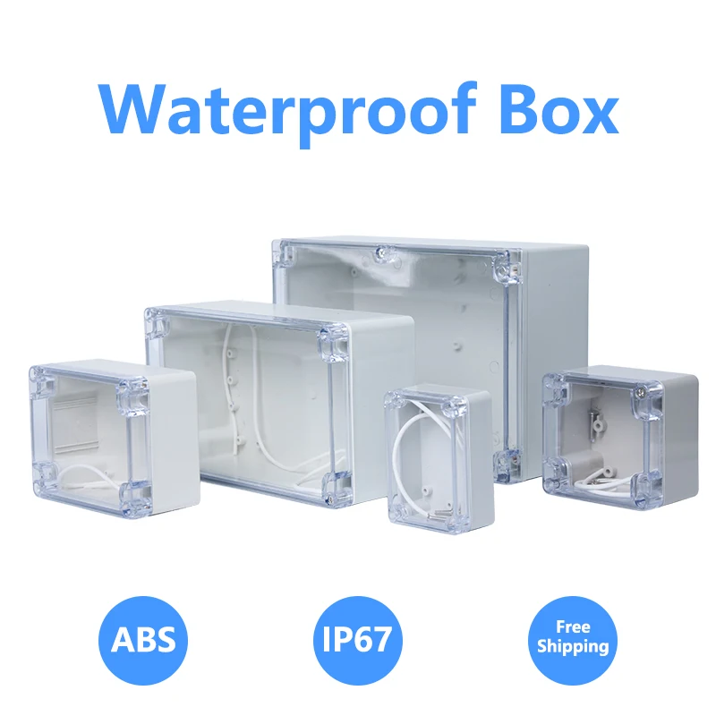 ABS Transparent Wire Junction Box Waterproof Electronic Waterproof Enclosure Box IP67 Safe Case Plastic Boxes Organizer