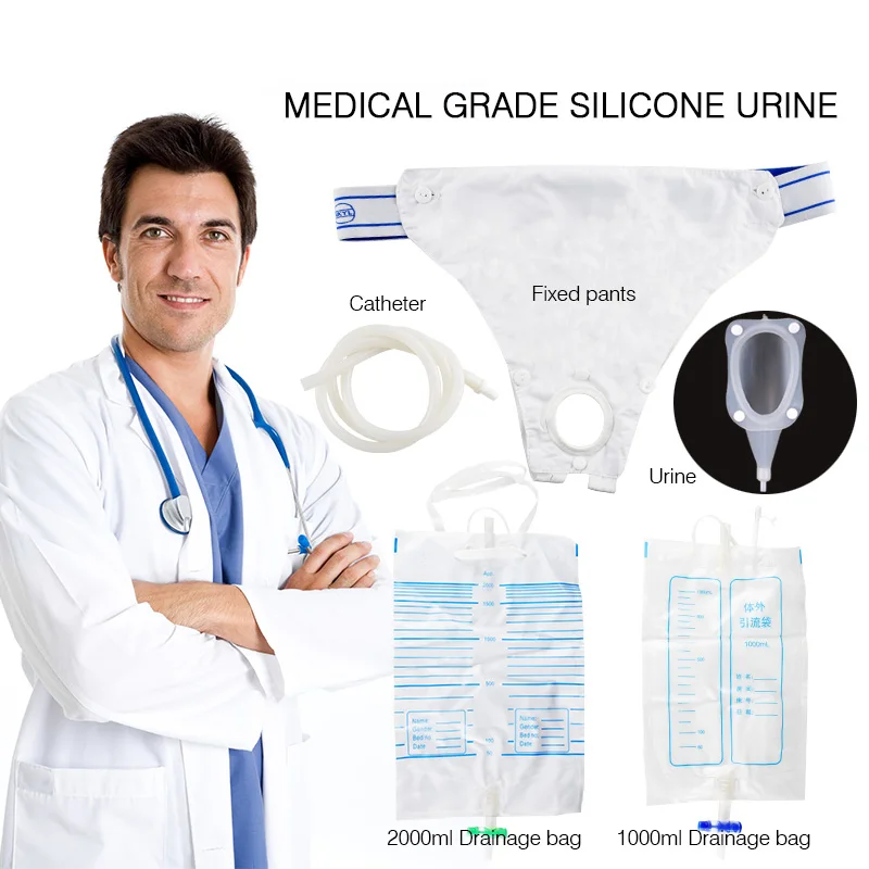 Male /Female Urine Bag Urine Collection Set Breathable Urinal Spill Proof Bag For Urine Incontinence for Elderly Men/Women