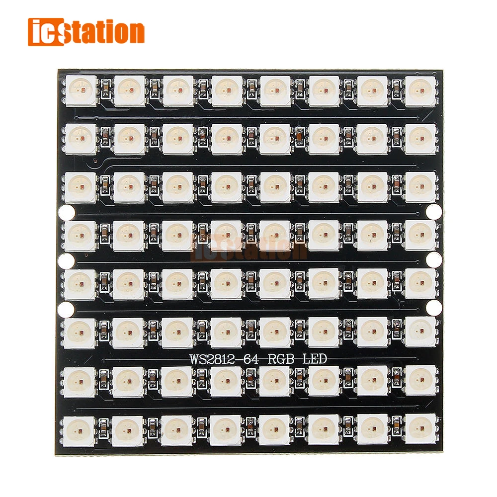 8*8 64 LEDs 5050 RGB WS2812 WS2812B Full Color Flexible Pixel Panel Driver Board